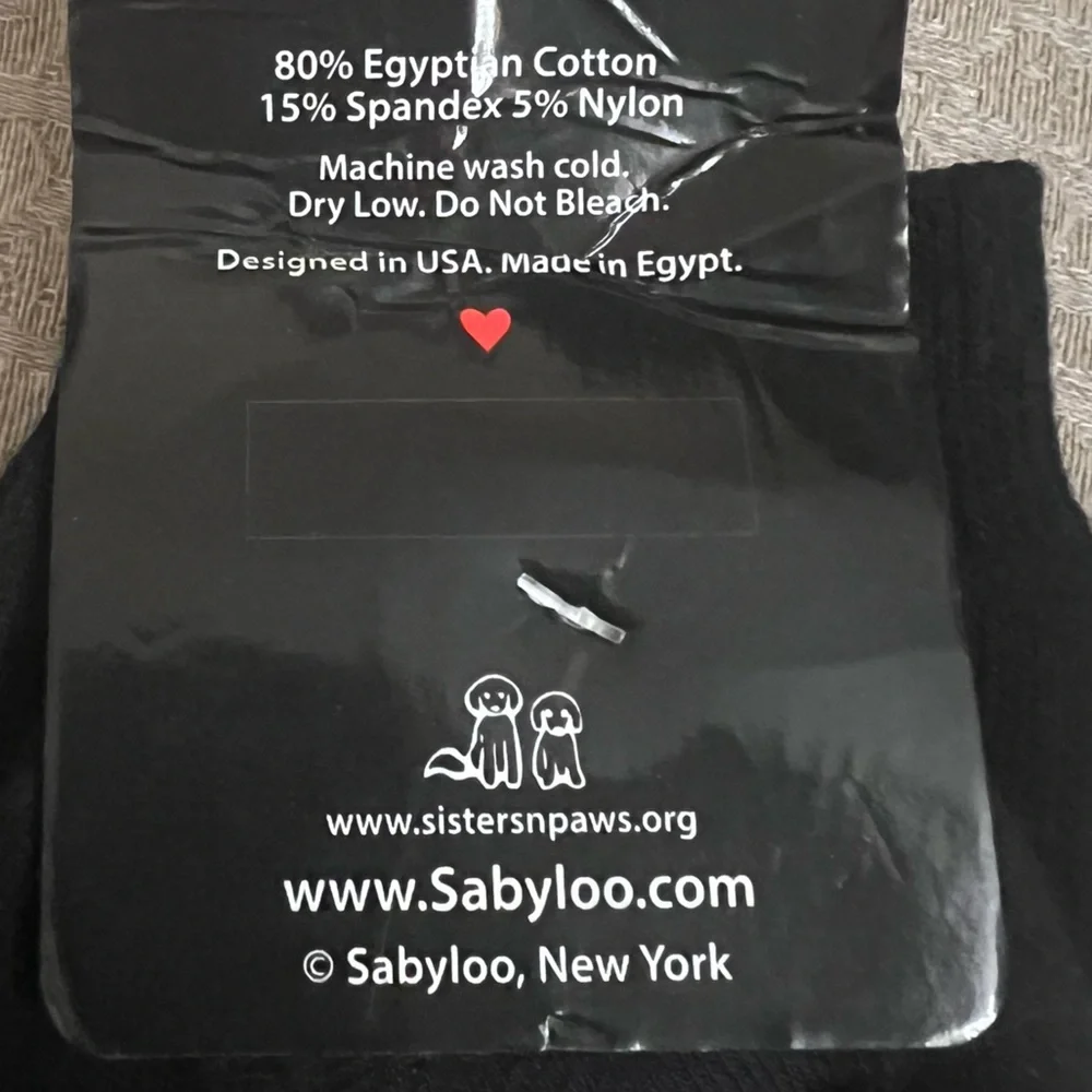 Sabyloo Yorkie Dog Socks - Black and Red
